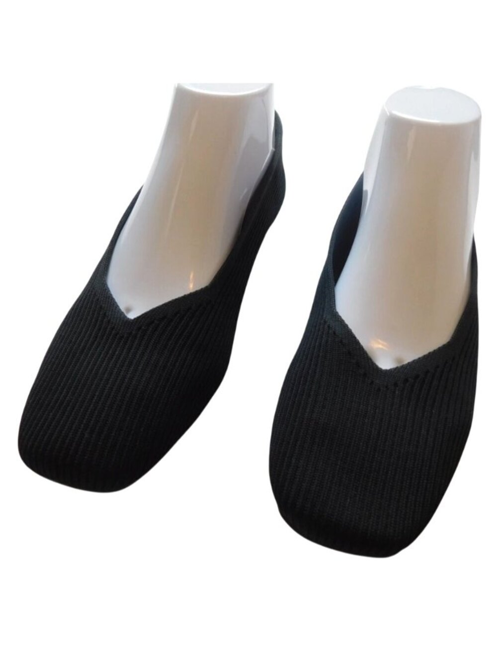 Vivaia Womens Margot 2.0 Black Knit Square Toe Ballet Flats Size 39.5 8.5 / 9 - Picture 2 of 7